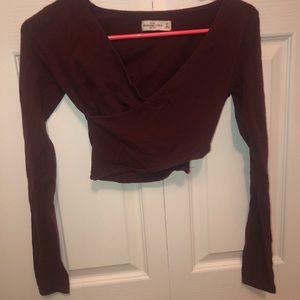 Abercrombie wrapped cropped long sleeve